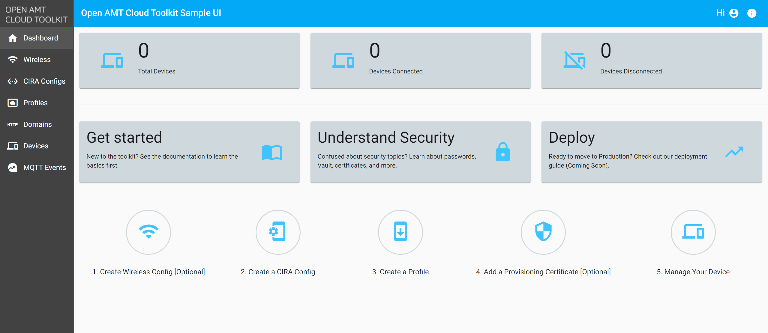 Figure 2: Sample Web UI Home Page